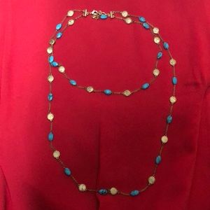 Banana republic faux gold and turquoise necklace